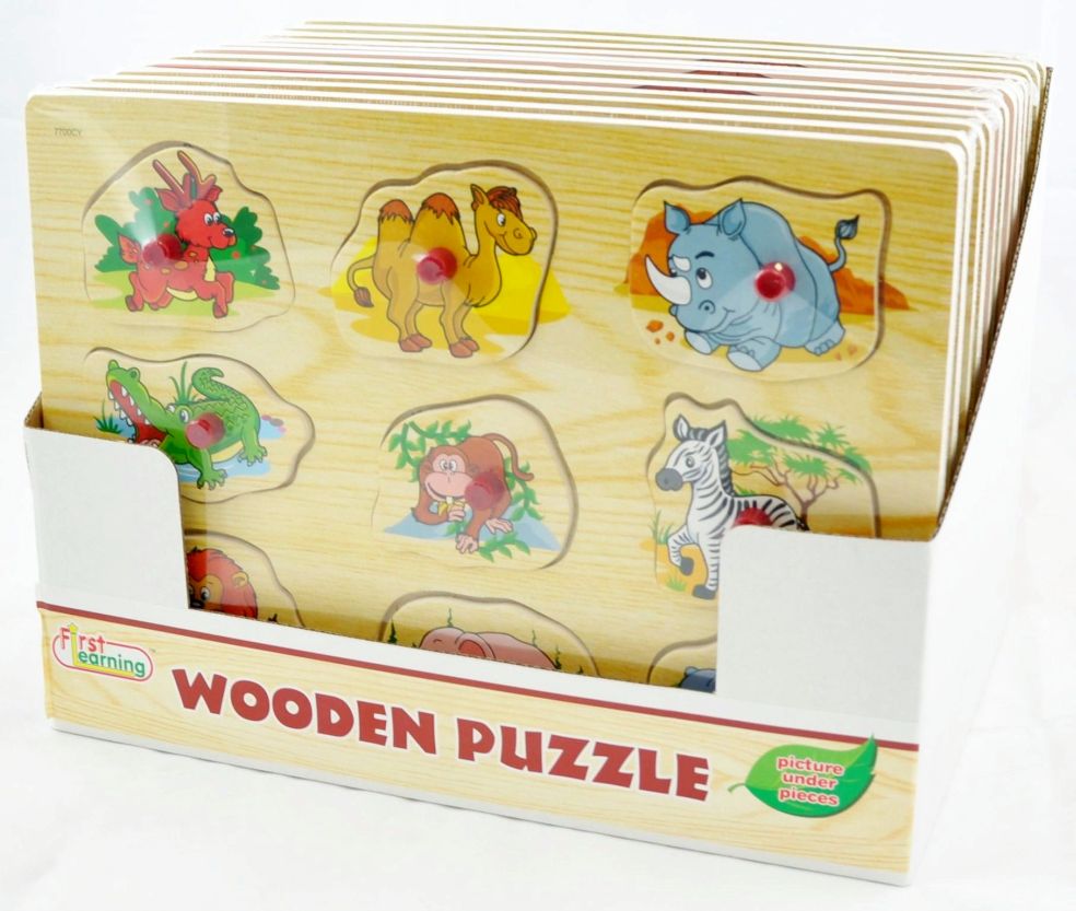 [67007700KID] HOLZPUZZLE 12 STÜCK IM DISPLAY 24M