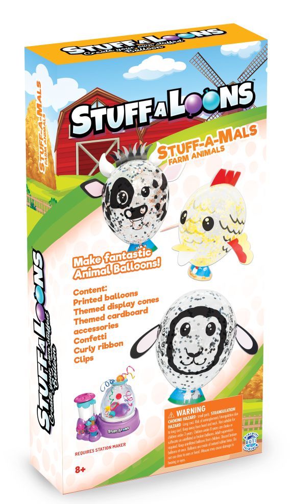 [90037284KID] STUFF-A-LOONS - STUFF-A-MALS - FARM ANIMALS