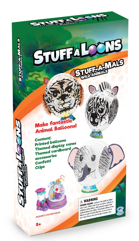 [90037285KID] STUFF-A-LOONS - STUFF-A-MALS - WILD ANIMALS
