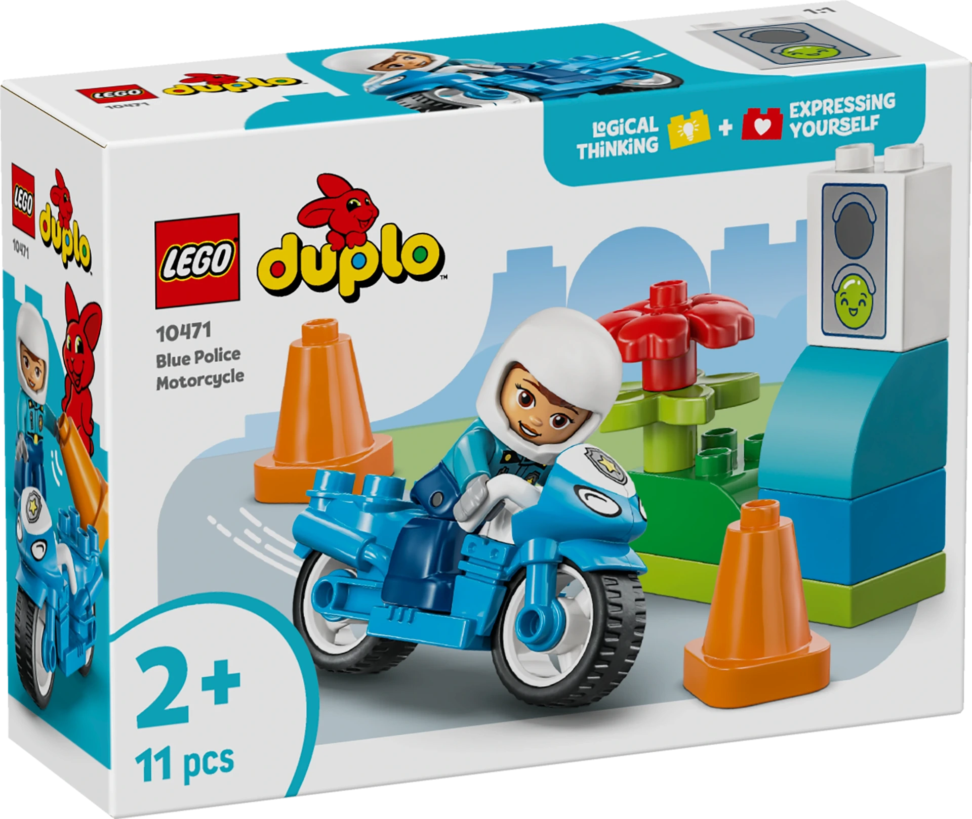 [36210471LEG] Blue police motorcycle