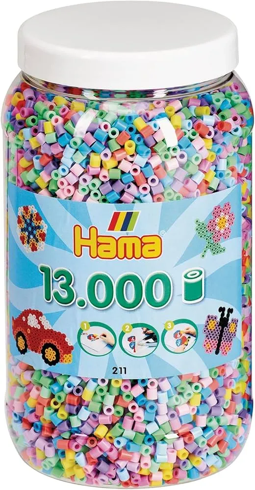 [211-50] Hama Midi Strijkkralen Pastel Mix – 13.000 Stuks in Pot