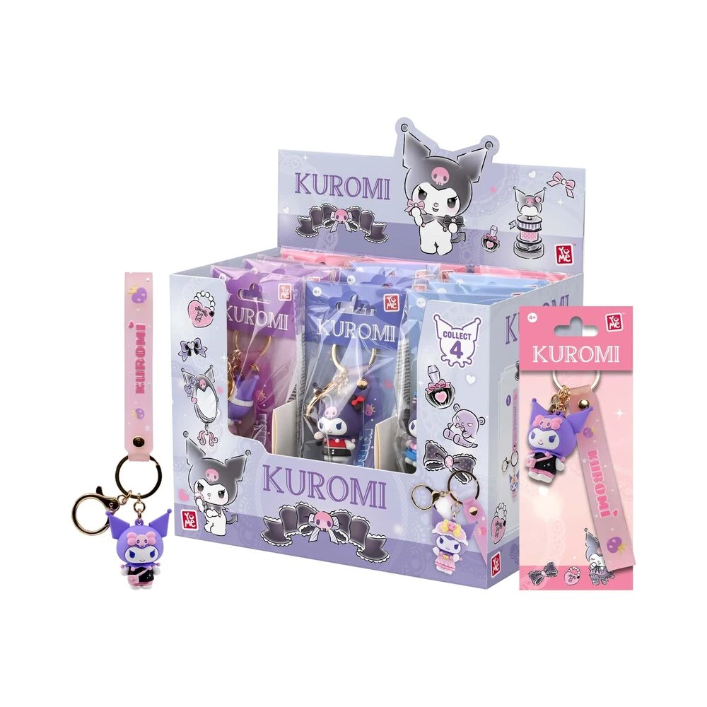 [83511765KID] YuMe Hello Kitty and Friends Keychain & Strap Kuromi Cute Outfit Series - PDQ (12 Units) (13CM Keychain with Hand Strap)