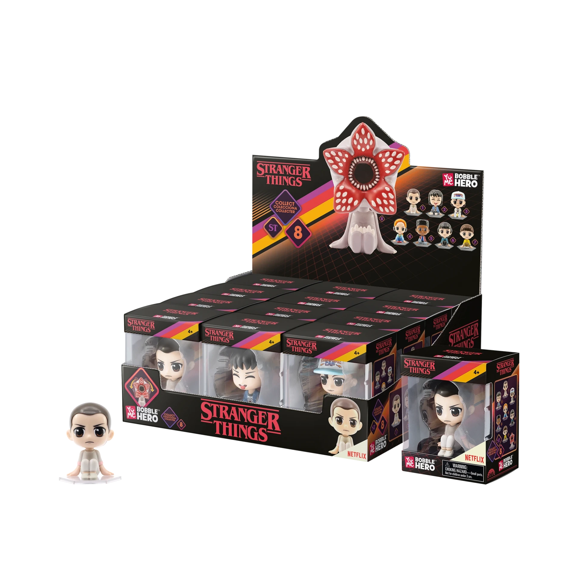 [83515310KID] YuMe Stranger Things Bobble Hero Window Box - PDQ (12 Units)